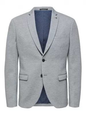 image of Selected Homme Slim Hiken Blazer - Grey, Size 56=Uk46, Men