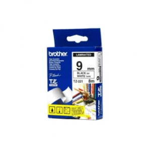 Image of Brother MK221BZ Original P-touch Black on White Tape 9mm x 8m