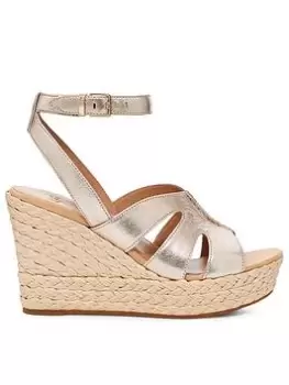 image of UGG Careena Wedge Sandals, Gold, Size 3, Women