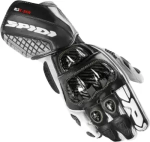 Image of Spidi Carbo Kangaroo Motorcycle Gloves, black-white, Size 3XL, black-white, Size 3XL