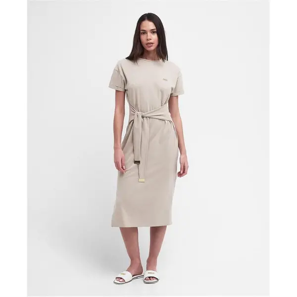 Image of Barbour International Whitson Midi Dress - Beige 10