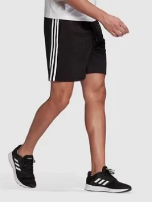 image of adidas Plus Size 3 Stripe Sweat Short, Black/White, Size 4XL, Men