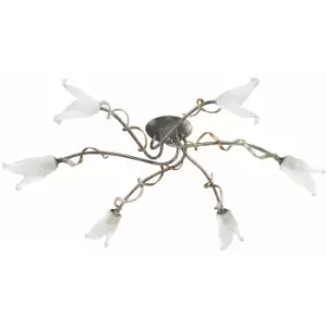 Image of Loops - 6 Bulb Semi Flush Light Black Silver/Gold LED G9 3.5W Bulb