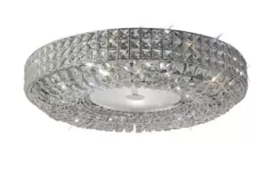 Image of Enya Flush Ceiling 9 Light Polished Chrome, Crystal