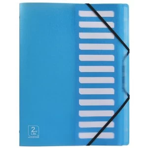 Image of Elba 2nd Life A4 Sorter 12 Part Polypropylene Blue Single
