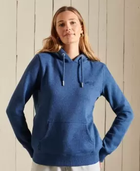 Image of Superdry Womens Vintage Logo Embroidered Hoodie Blue / Bright Blue Marl - Size: 10
