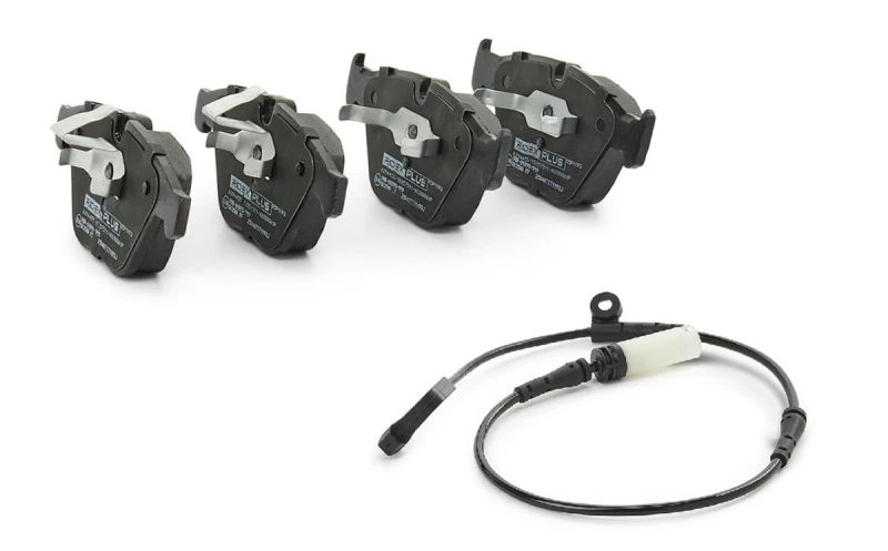 Image of RIDEX PLUS 402B1765P Brake pad set Front Axle, incl. wear warning contact, with piston clip Brake Pad Set,disc brake (402)