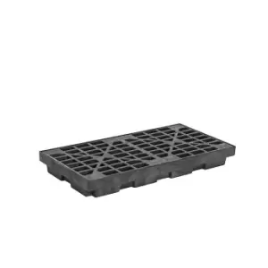 Image of EcoPolyBlend Accumulation Center, 2 drum, 100% recycled polyethylene, Black.