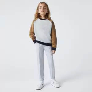 Image of Lacoste Boys' Elasticised Waist Stretch Cotton Chinos Size 8 yrs Grey Chine