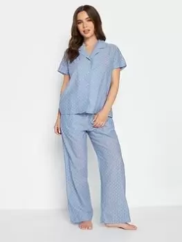 PixieGirl Petite Woven Dobby Spot Pj Set - Blue Size 16-18, Women