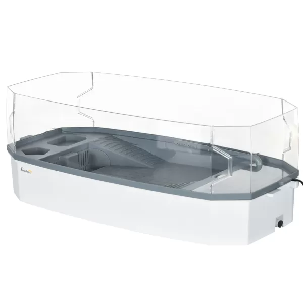 Image of PawHut Tortoise Tank with Pump, Escape Prevention, Drainage Holes for Turtles, Terrapin and Small Reptiles, 62 x 31 x 23cm