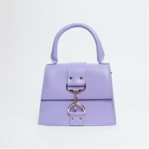 image of Missguided Faux Leather Top Handle Mini Bag - Purple