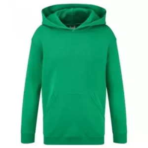 Image of Fruit of the Loom Childrens/Kids Classic Hooded Sweatshirt (12-13 Years) (Heather Green)