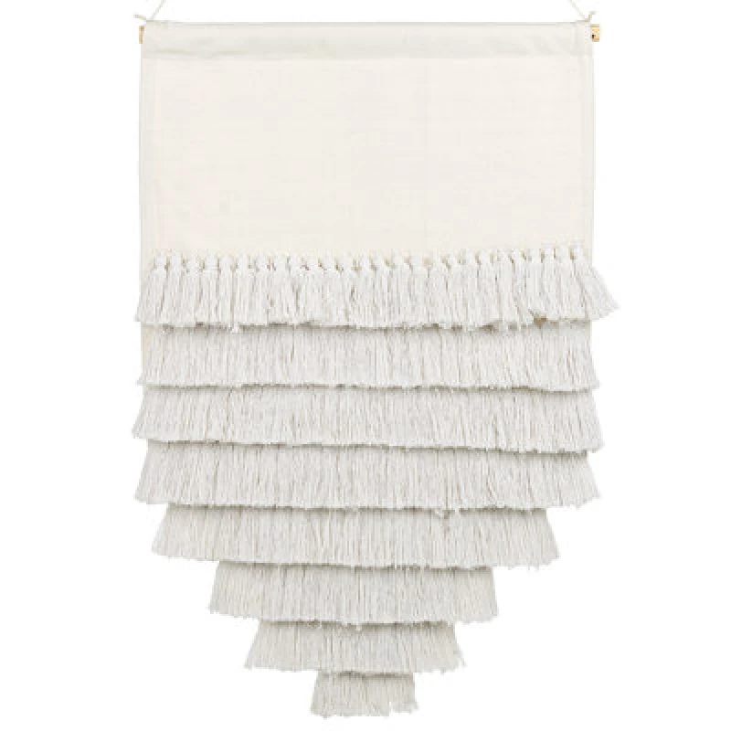 Image of Beliani Fabric Wall Hanging Thul Cotton 107cm White