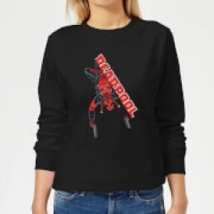 Image of Marvel Deadpool Hang Split Womens Sweatshirt - Black