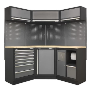 Image of Modular Storage System Combo - Pressed Wood Worktop