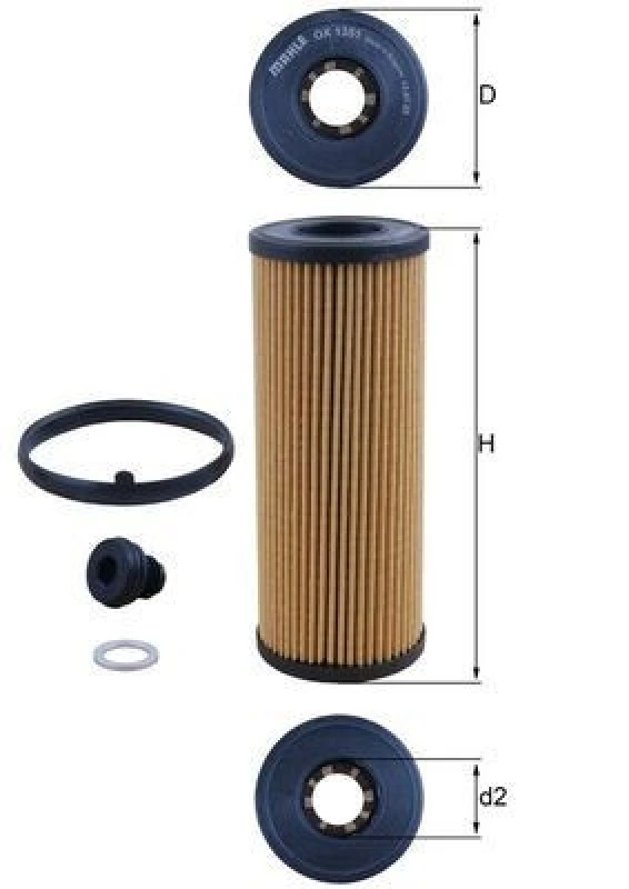 Image of Oil filter MAHLE OX 1351D