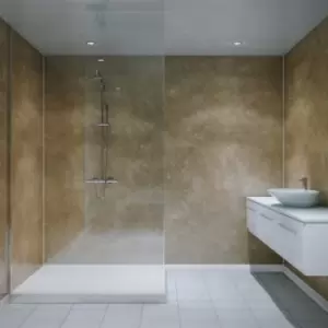 image of Multipanel Classic Bathroom Wall Panel Hydrolock 2400 X 598mm Travertine