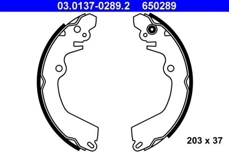 Image of ATE 03.0137-0289.2 Brake Shoes Brake Shoe Set (70)