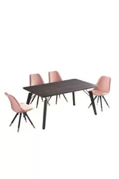 image of 'Sofia Cosmo' LUX Dining Set with a Table & Chairs Set of 4