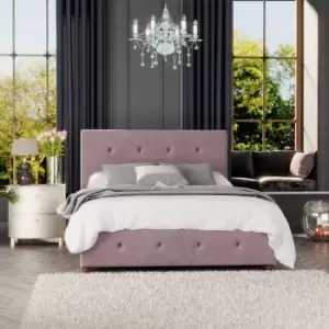 Image of Hesper Ottoman Storage Bed, Plush Velvet, Blush King - Laurence Llewelyn-bowen
