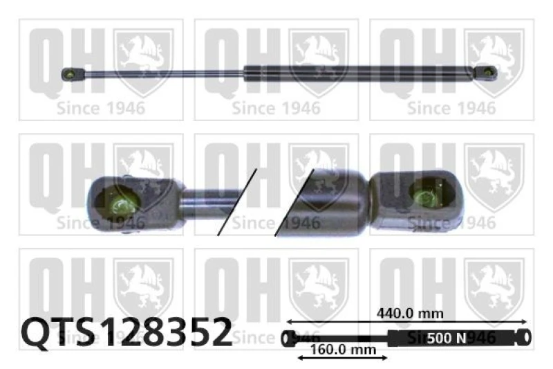 Image of QUINTON HAZELL Tailgate strut QUINTON HAZELL QTS128352