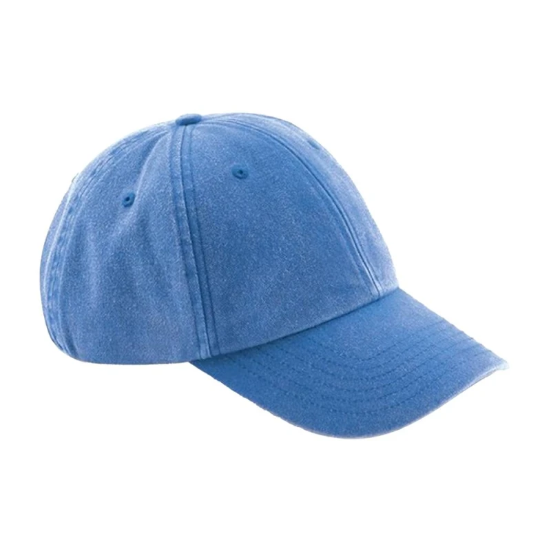 Image of Beechfield Beechfield Men Vintage Low Profile Cap in Mid Blue Mid Blue One Size Male 5063300166284