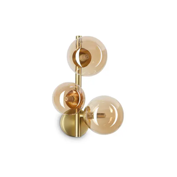 Image of Perlage 3 Light Wall Lamp Brass