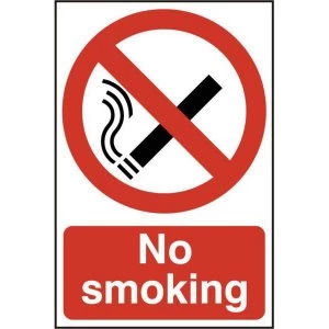 image of ASEC No Smoking 200mm x 300mm PVC Self Adhesive Sign