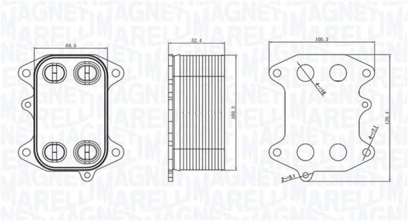Image of MAGNETI MARELLI Engine oil cooler MAGNETI MARELLI 350300003300