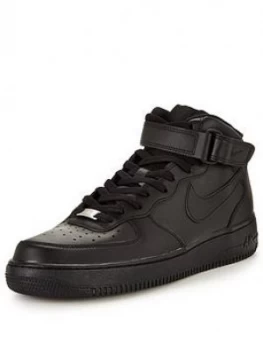Image of Nike Air Force 1 Mid '07 Leather, Black, Size 10, Men