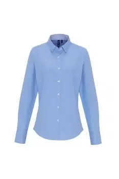 Image of Cotton Rich Oxford Stripe Blouse