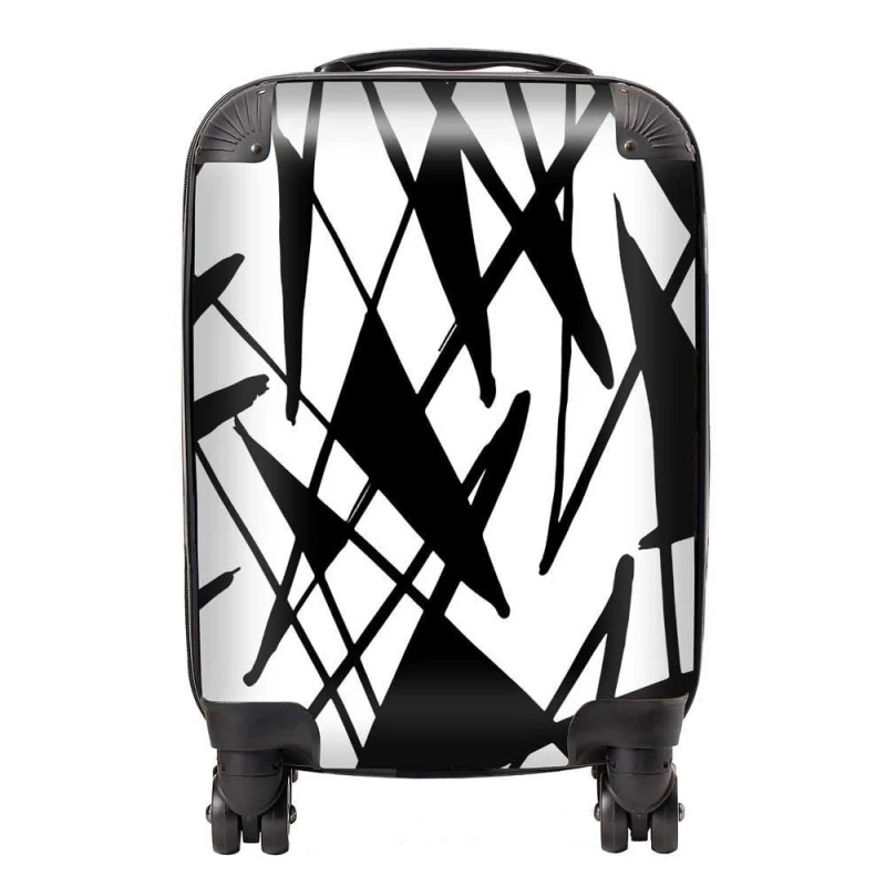 Image of Warren Reed - Designer Brush Abstract Pattern Suitcase in Grey Size: Medium Grey Unisex Medium