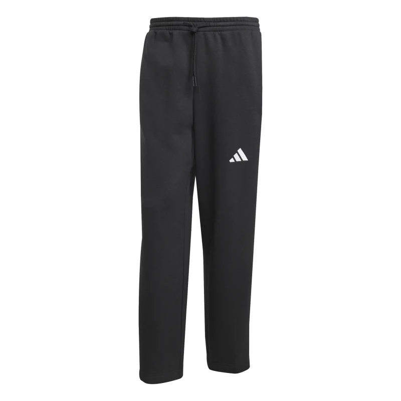Image of Adidas SPORTSWEAR Essentials 3-Stripes Wide Leg Trousers in Fleece Black Men L