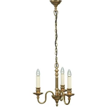 Image of Interiors 1900 Lighting - Interiors 1900Y133P3 - 3 Light Multi Arm Ceiling Candle Pendant Brass, Ivory, E14