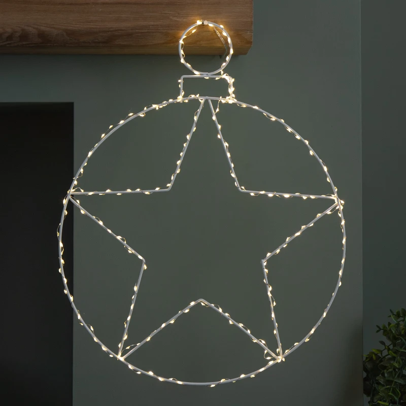 Image of 48cm Light up Hanging Christmas Star Bauble with 236 Warm White LEDs