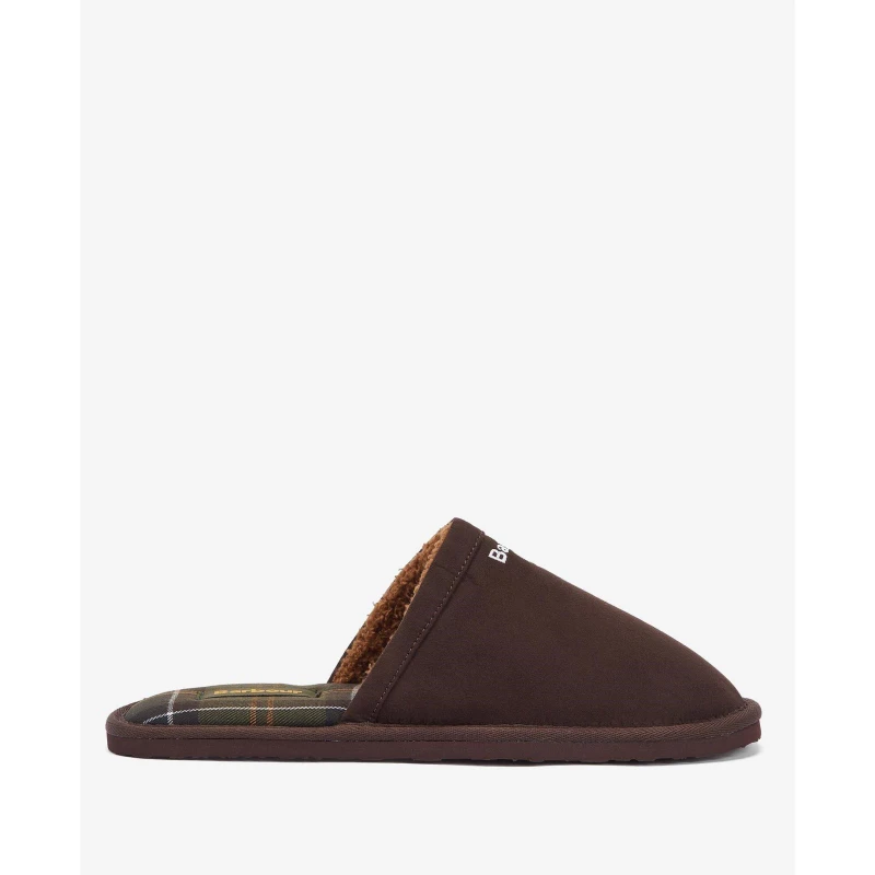 Image of Barbour Everitt Mule Slippers - Brown Size 8, Men Brown W0Y50 Male 8