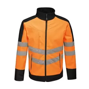 Image of Regatta Unisex Hi Vis Pro Reflective Softshell Work Jacket (L) (Orange/Navy)