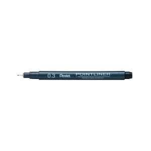 image of Pentel Pointliner Pigment Liner 0.3mm Black Pack of 12 S20P-3A PE04196