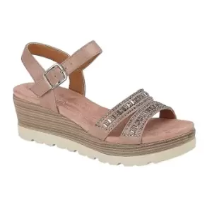 image of Cipriata Womens/Ladies Fiona Wedge Sandals (5 UK) (Rose Gold)