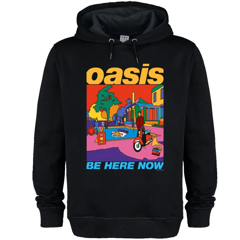 Image of Amplified Amplified Men Be Here Now Oasis Hoodie in Black Size: X-Small Black XS Male 5063652563328
