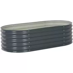 Image of Garden Raised Bed 160x80x44cm Galvanised Steel Grey Vidaxl Grey