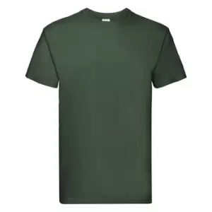 Image of Fruit Of The Loom Mens Super Premium Short Sleeve Crew Neck T-Shirt (2XL) (Bottle Green)