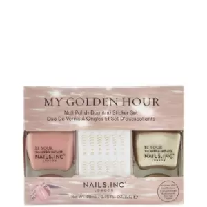 Image of nails inc. My Golden Hour Nail Polish and Sticker Set