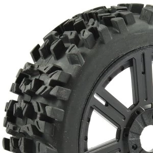 Image of Fastrax 1:8 Maze Block Mounted On 8-Spoke Black (Pr)