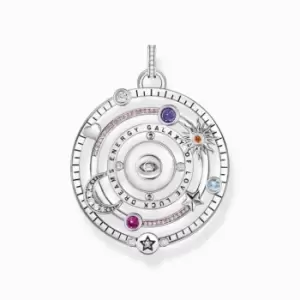 Image of Sterling Silver Blackened Half-Ball Colourful Stones Pendant PE957-473-7