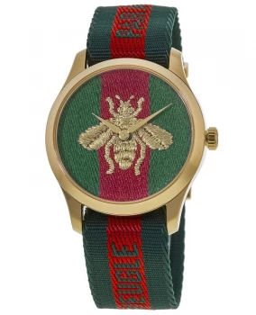 Image of Gucci Le Marche Des Merveilles Green and Red Bee Womens Watch YA126487A YA126487A