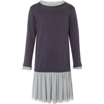 image of Rose and Wilde Felicity Mock Mesh Jumper Dress - Grey