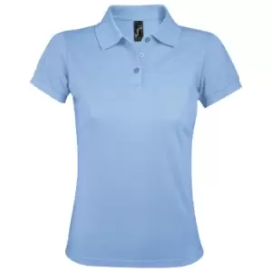 image of SOLs Womens/Ladies Prime Pique Polo Shirt (3XL) (Sky Blue)