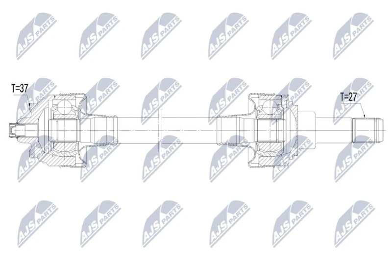 Image of NTY NPW-BM-239 Drive shaft Automatic Transmission, Rear Axle Right Drive Shaft (13)